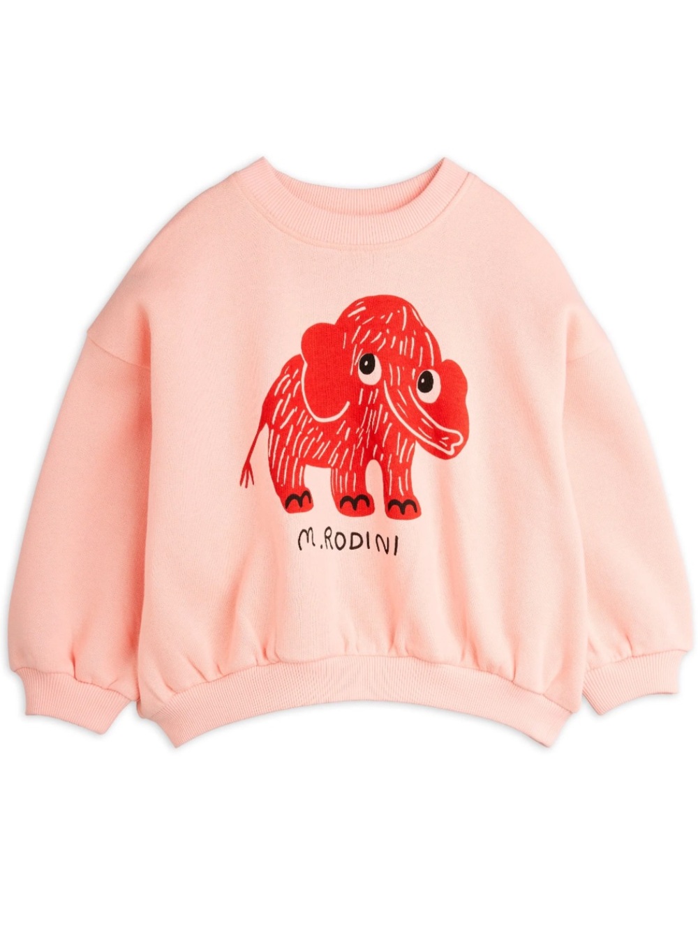MINI RODINI Pink Elephant Crewneck Sweatshirt for Kids
